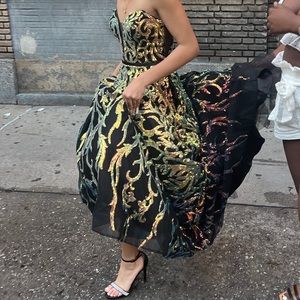 long strapless corset sweet 16 dress, only used once, size xs